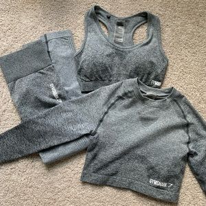 Gymshark Ombre Seamless Black/Grey Marl Full Set